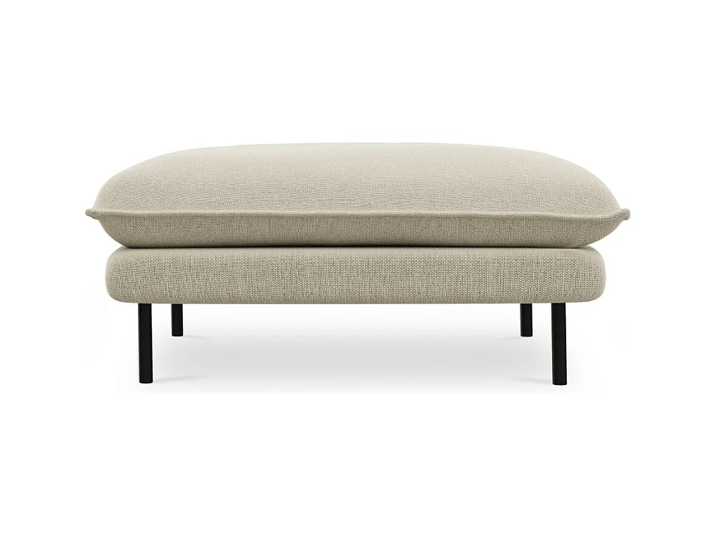 Cosmopolitan Design - Pouf "Vienna" en tissu structurel beige - 100x80x43cm