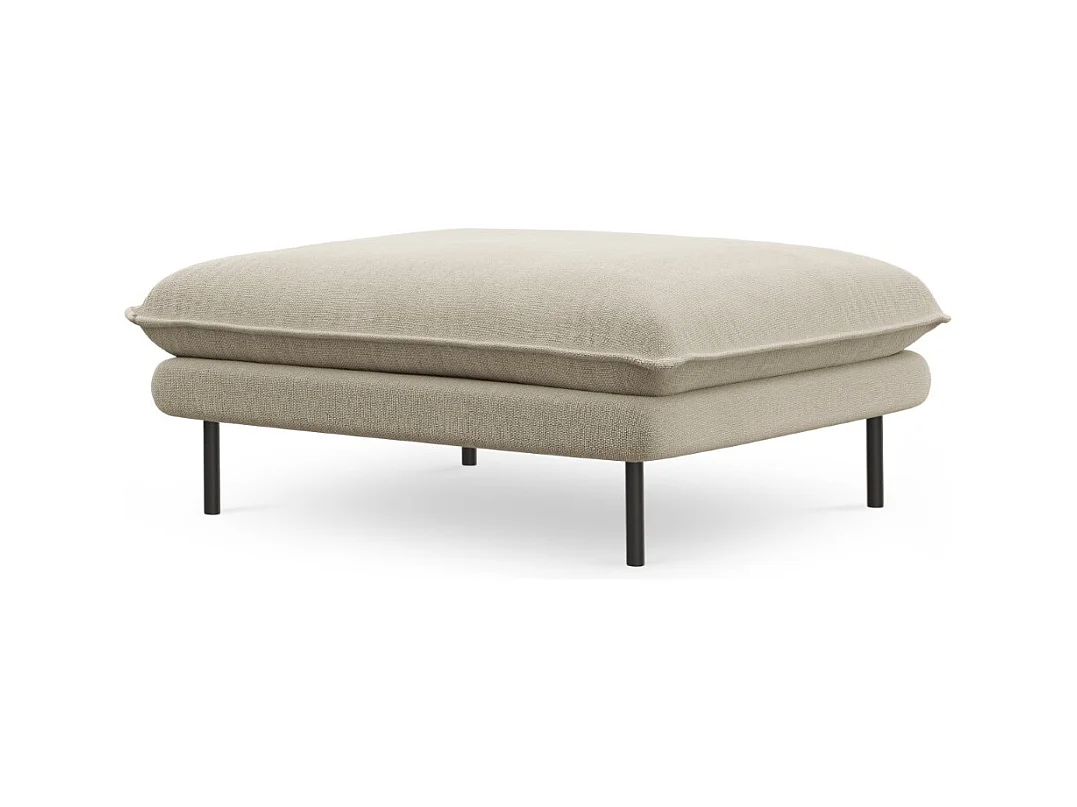 Cosmopolitan Design - Poef "Vienna" Structurele stof, Beige - 100x80x43cm
