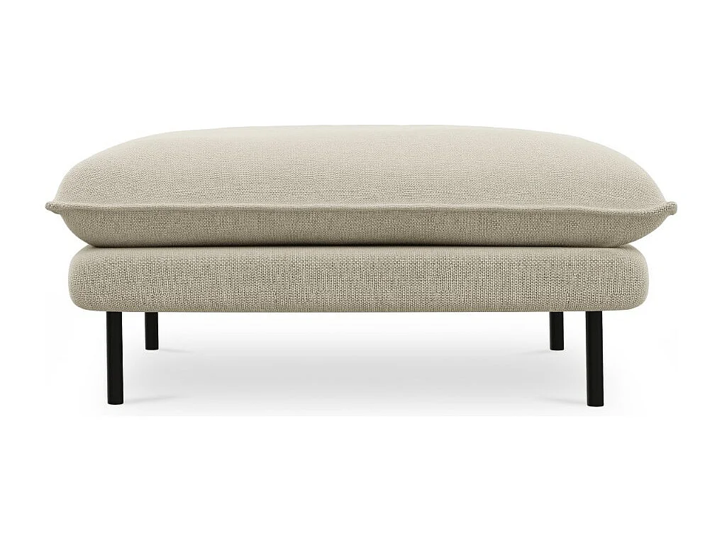 Cosmopolitan Design - Poef "Vienna" Structurele stof, Beige - 100x80x43cm