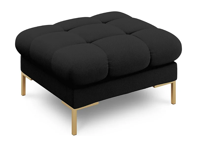 Cosmopolitan Design - Puf, "Bali" tkanina strukturalna, czarny - 60x60x41cm