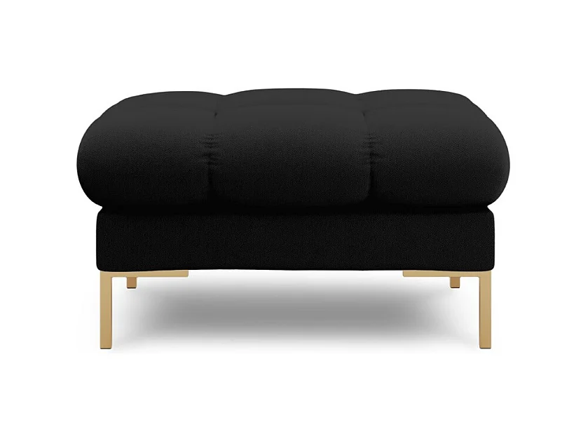 Cosmopolitan Design - Puf, "Bali" tkanina strukturalna, czarny - 60x60x41cm