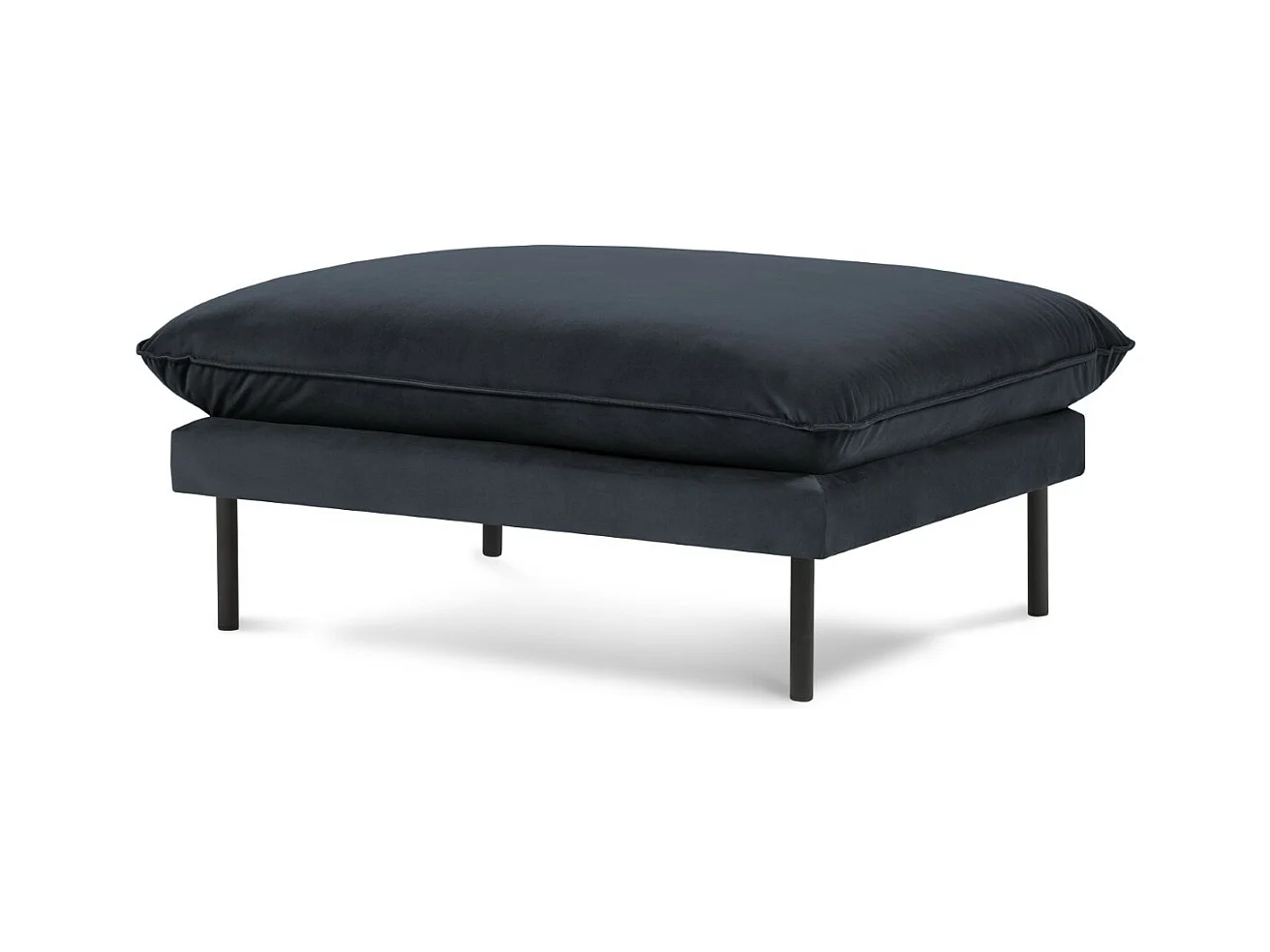 Cosmopolitan Design - Poef "Vienna" Flueel, Donkerblauw - 100x80x43cm