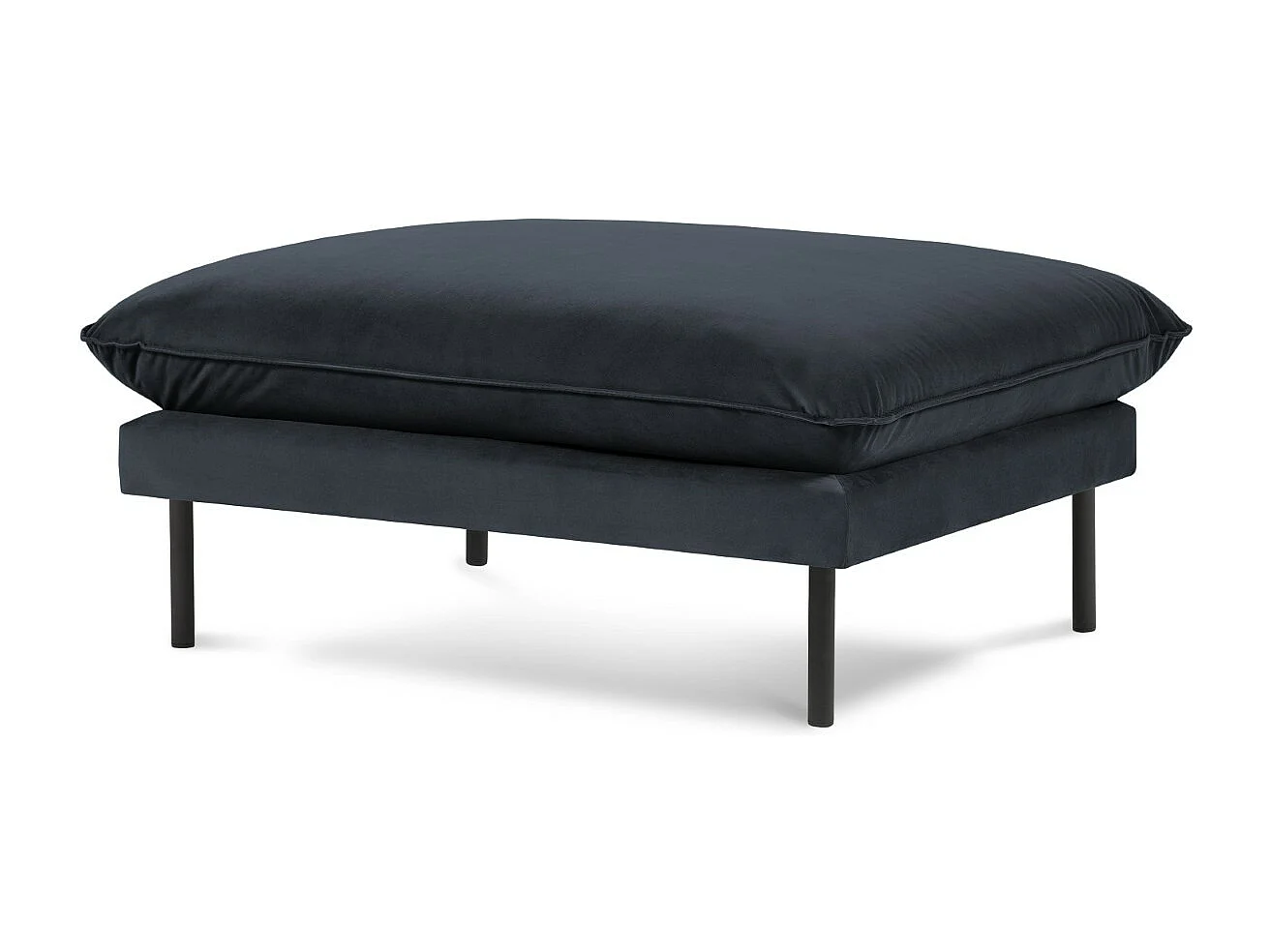 Cosmopolitan Design - Pouf "Vienna" en velours bleu foncé - 100x80x43cm