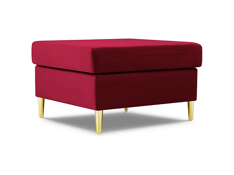 Cosmopolitan Design - Pouf "Kyoto" aus Samt rot - 70x70x45cm