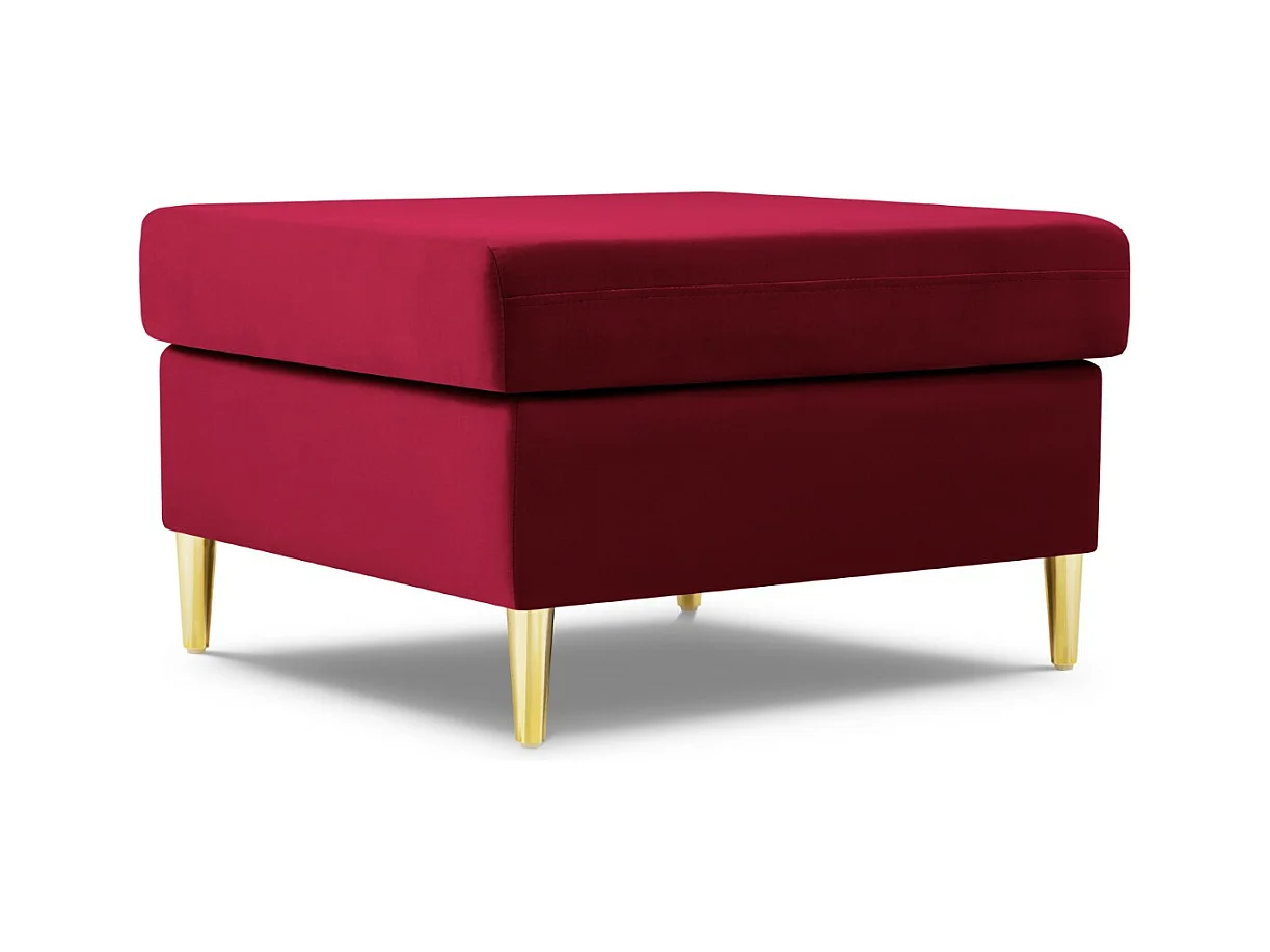 Cosmopolitan Design - Poef "Kyoto" Flueel, Rood - 70x70x45cm