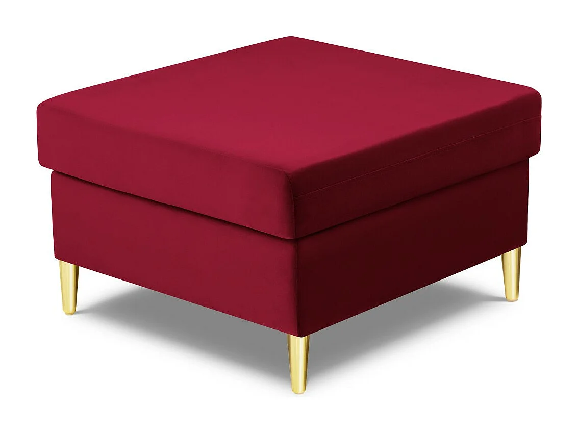 Cosmopolitan Design - Puf "Kyoto" de terciopelo rojo - 70x70x45cm