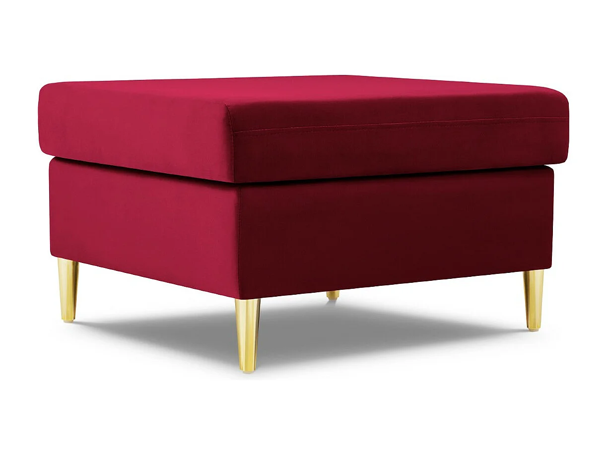 Cosmopolitan Design - Pufe "Kyoto" em veludo vermelho - 70x70x45cm