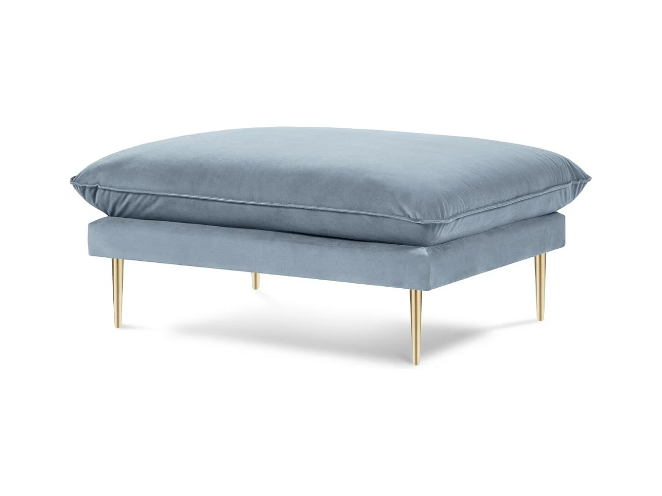 Cosmopolitan Design - Pouf "Vienna" en velours bleu - 100x80x43cm
