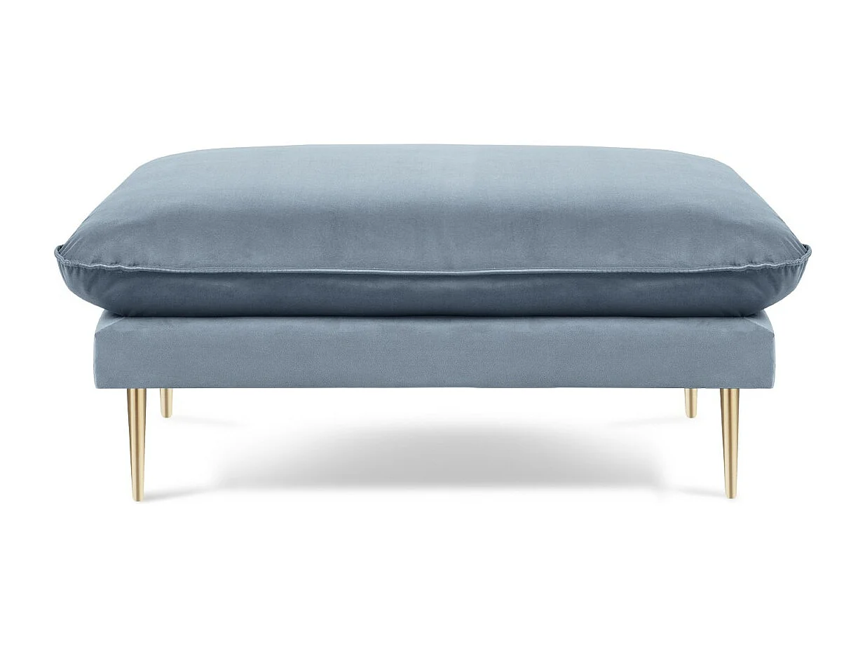 Cosmopolitan Design - Puf, "Vienna" welur, niebieski - 100x80x43cm