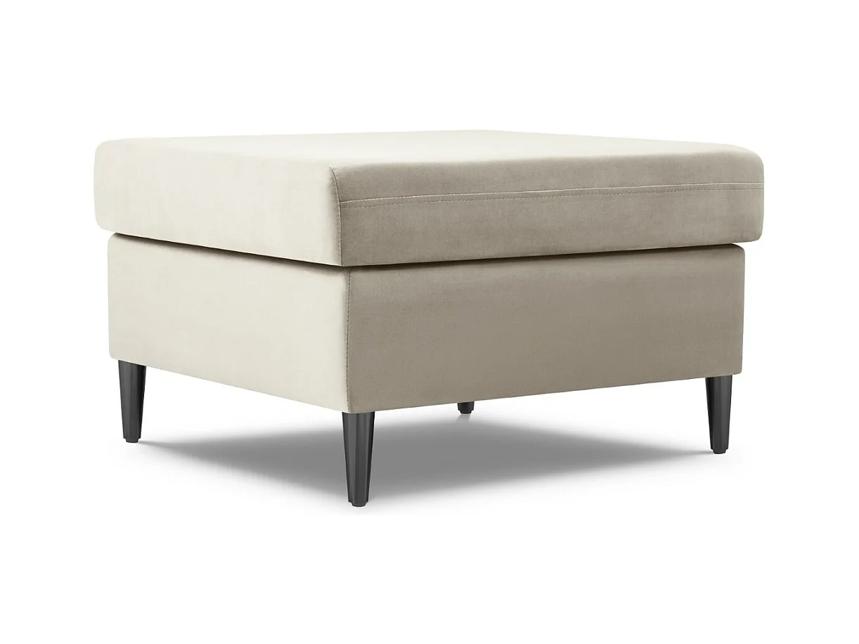 Cosmopolitan Design - Poef "Kyoto" Flueel, Lichtbeige - 70x70x45cm