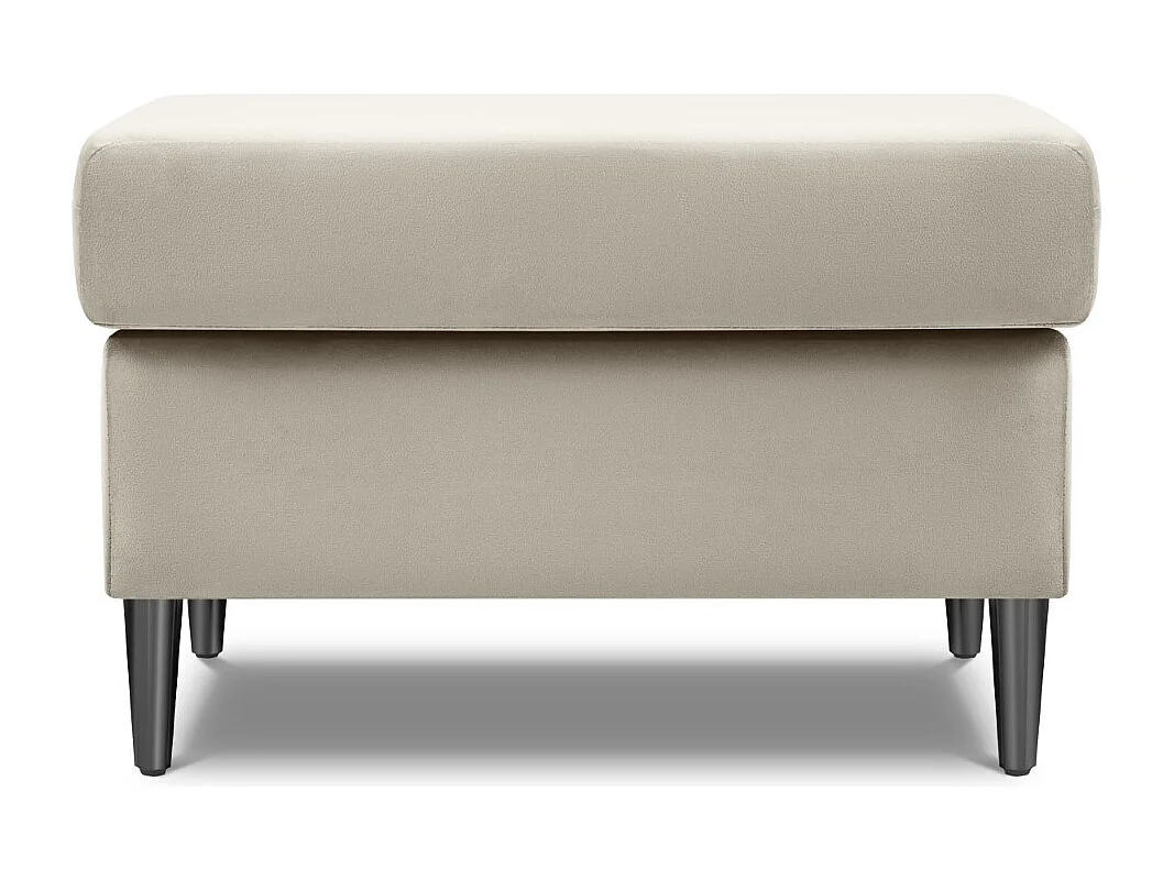 Cosmopolitan Design - Pufe "Kyoto" em veludo bege claro - 70x70x45cm