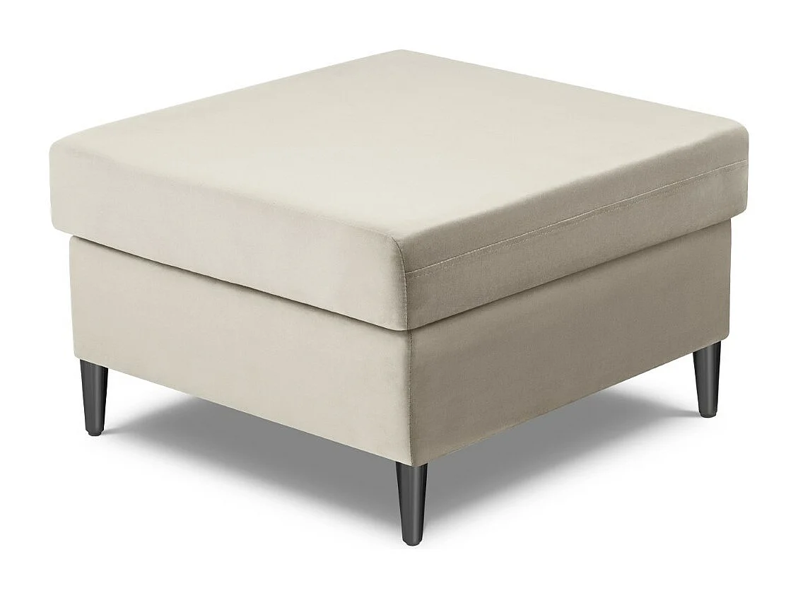 Cosmopolitan Design - Pufe "Kyoto" em veludo bege claro - 70x70x45cm