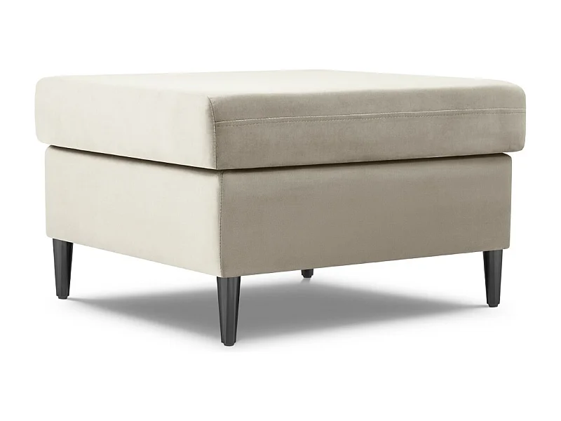 Cosmopolitan Design - Pouf "Kyoto" en velours beige clair - 70x70x45cm