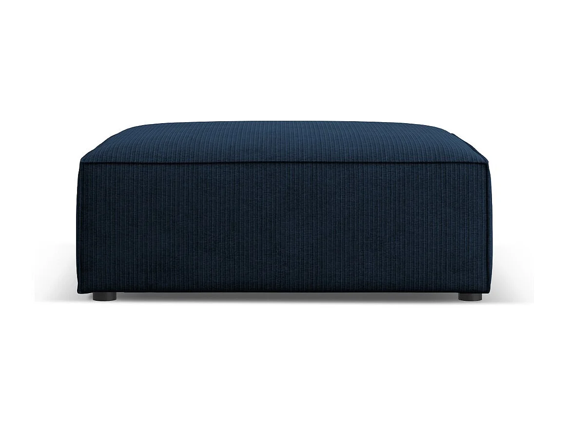 Cosmopolitan Design - Pouf "Arendal" aus Chenille-Stoff mit Rippeneffekt königsblau - 102x80x40cm