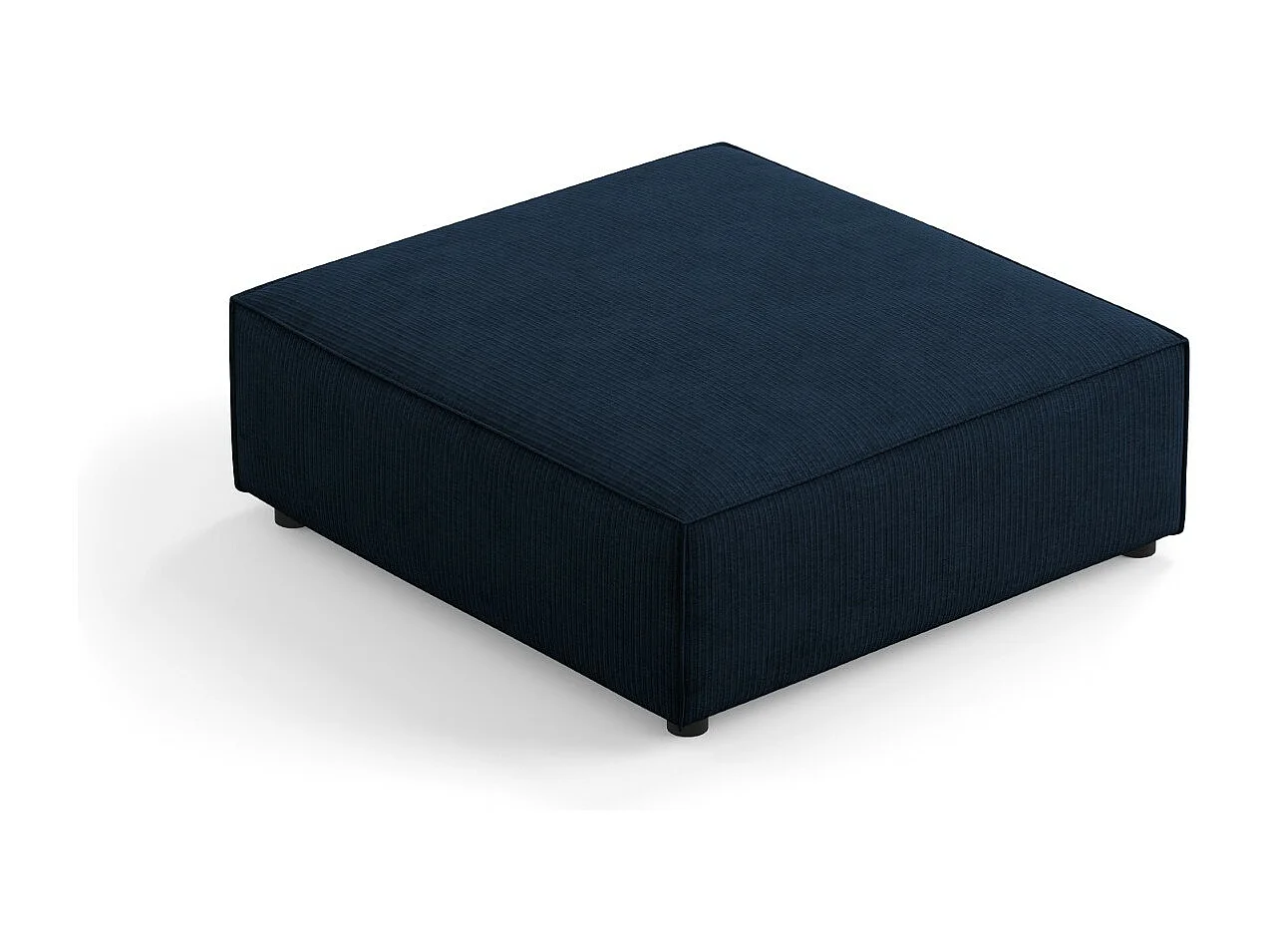 Cosmopolitan Design - Pouf "Arendal" aus Chenille-Stoff mit Rippeneffekt königsblau - 102x80x40cm