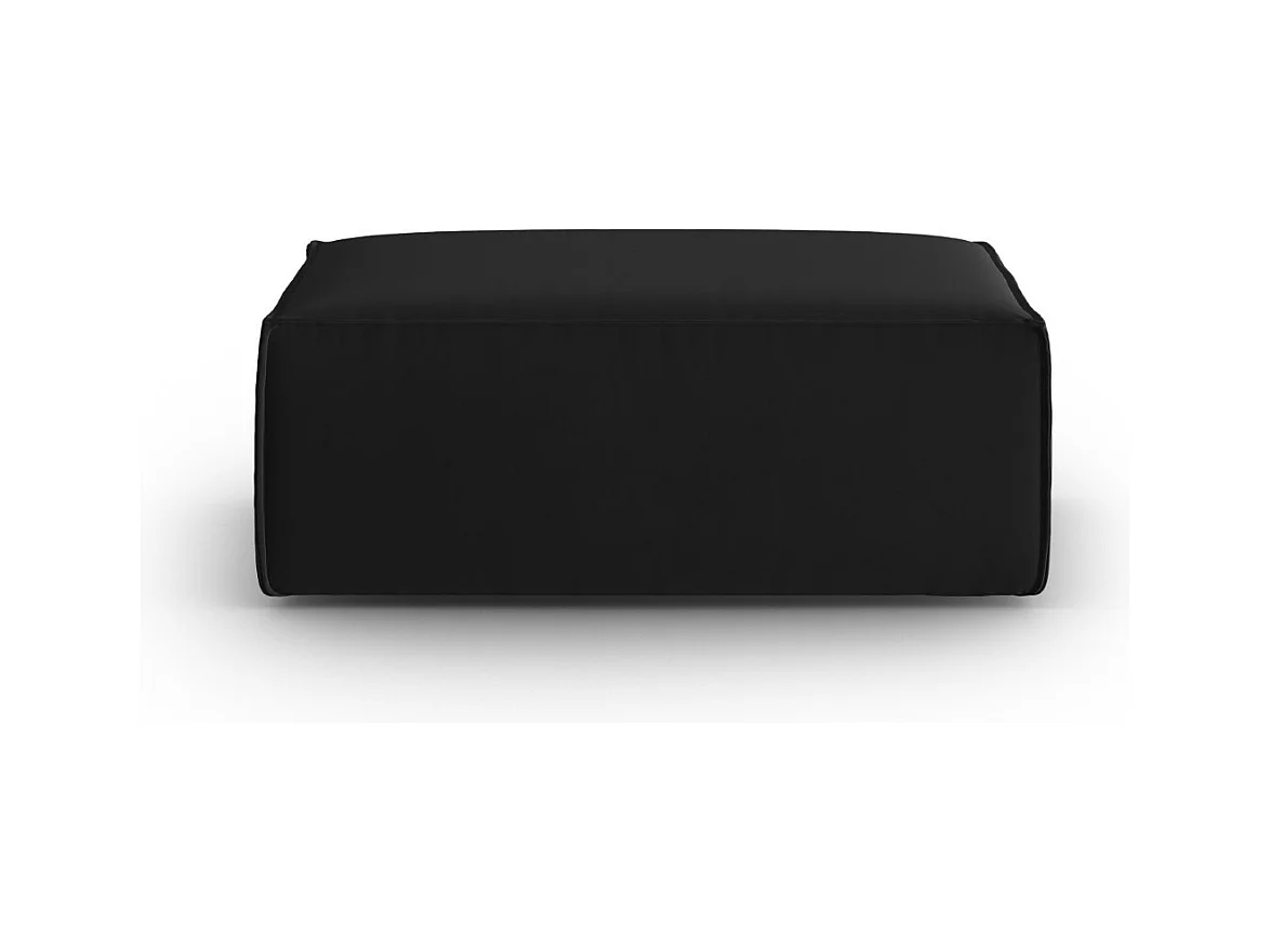 Cosmopolitan Design - Pouf "Mackay" en velours noir - 100x69x40cm