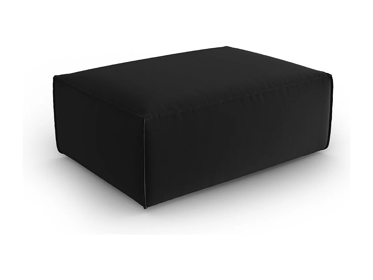 Cosmopolitan Design - Pufe "Mackay" em veludo preto - 100x69x40cm