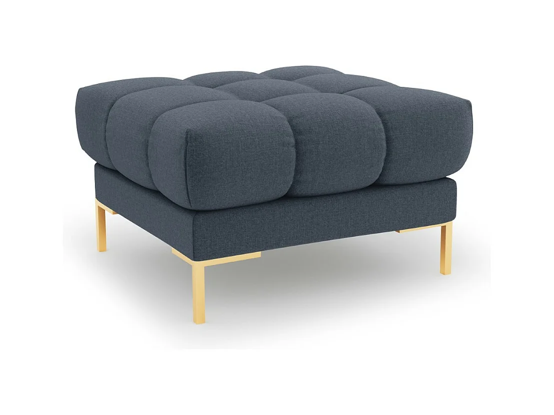 Cosmopolitan Design - Poef "Bali" Structurele stof, Donkerblauw - 60x60x41cm