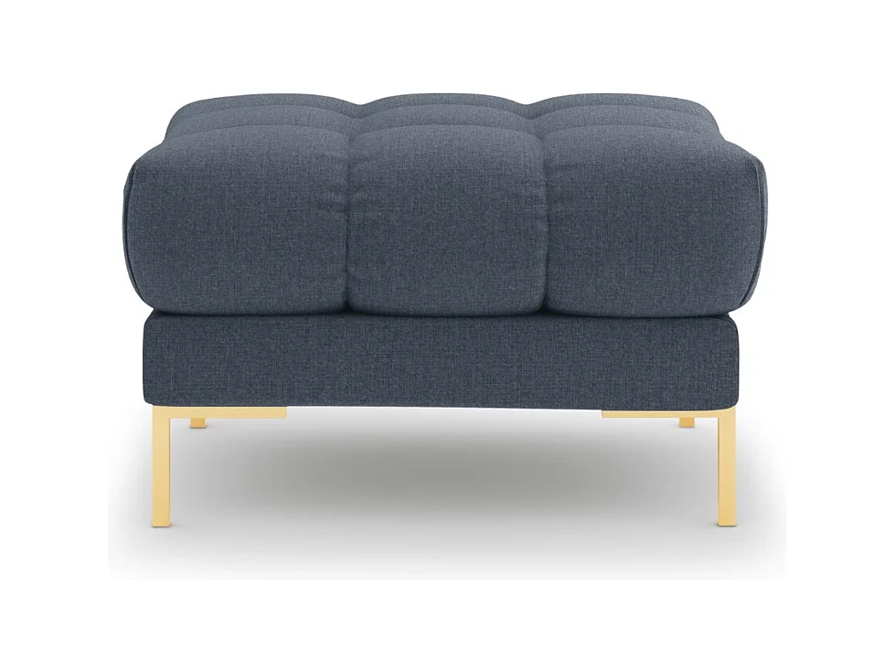 Cosmopolitan Design - Puf "Bali" de tejido estructural azul oscuro - 60x60x41cm