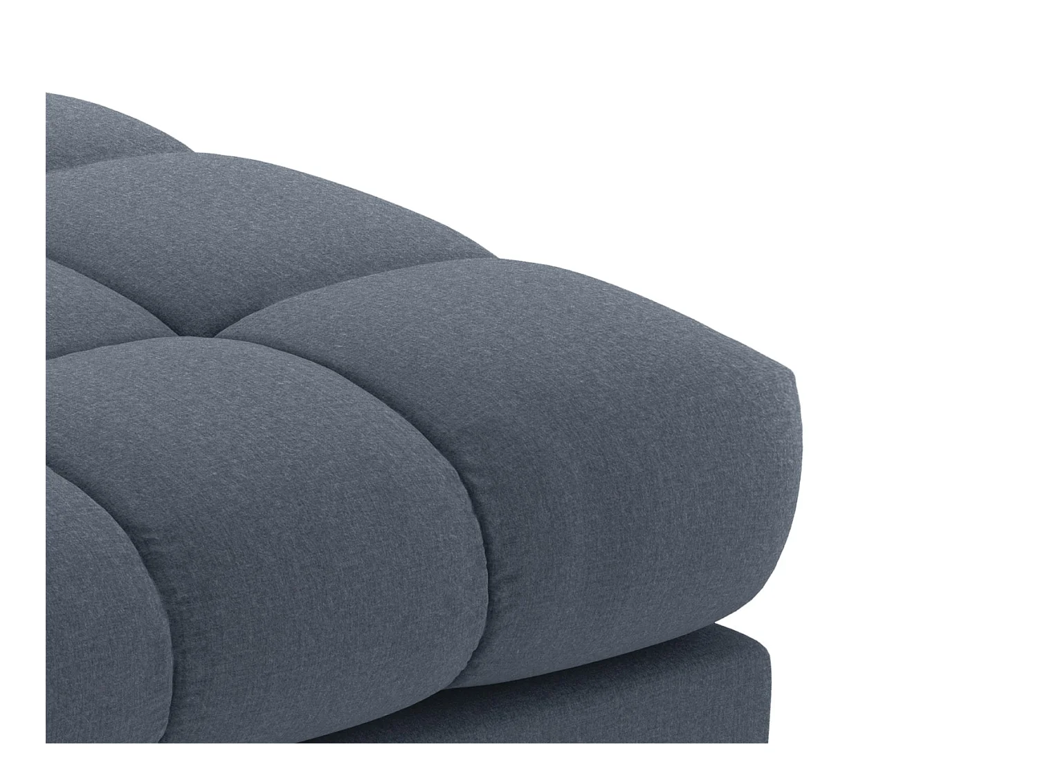 Cosmopolitan Design - Puf "Bali" de tejido estructural azul oscuro - 60x60x41cm