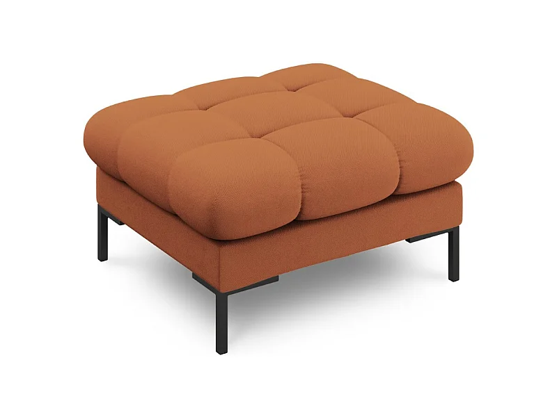 Cosmopolitan Design - Puf "Bali" de tejido estructural ladrillo - 60x60x41cm