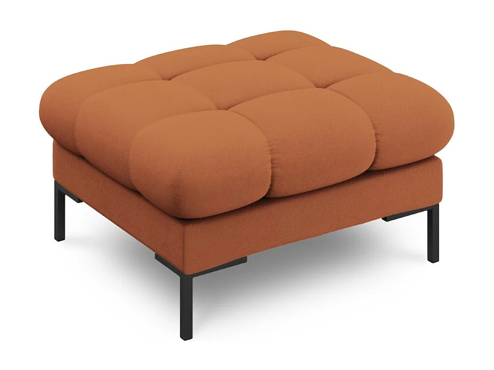 Cosmopolitan Design - Pouf "Bali" aus strukturiertem Stoff ziegelrot - 60x60x41cm