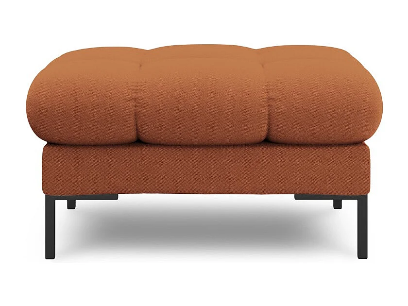 Cosmopolitan Design - Pouf "Bali" aus strukturiertem Stoff ziegelrot - 60x60x41cm