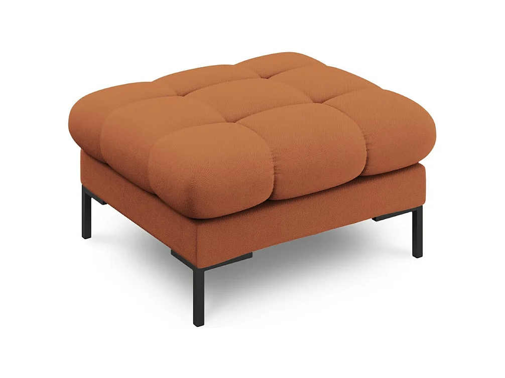 Cosmopolitan Design - Pouf "Bali" en tissu structurel brique - 60x60x41cm