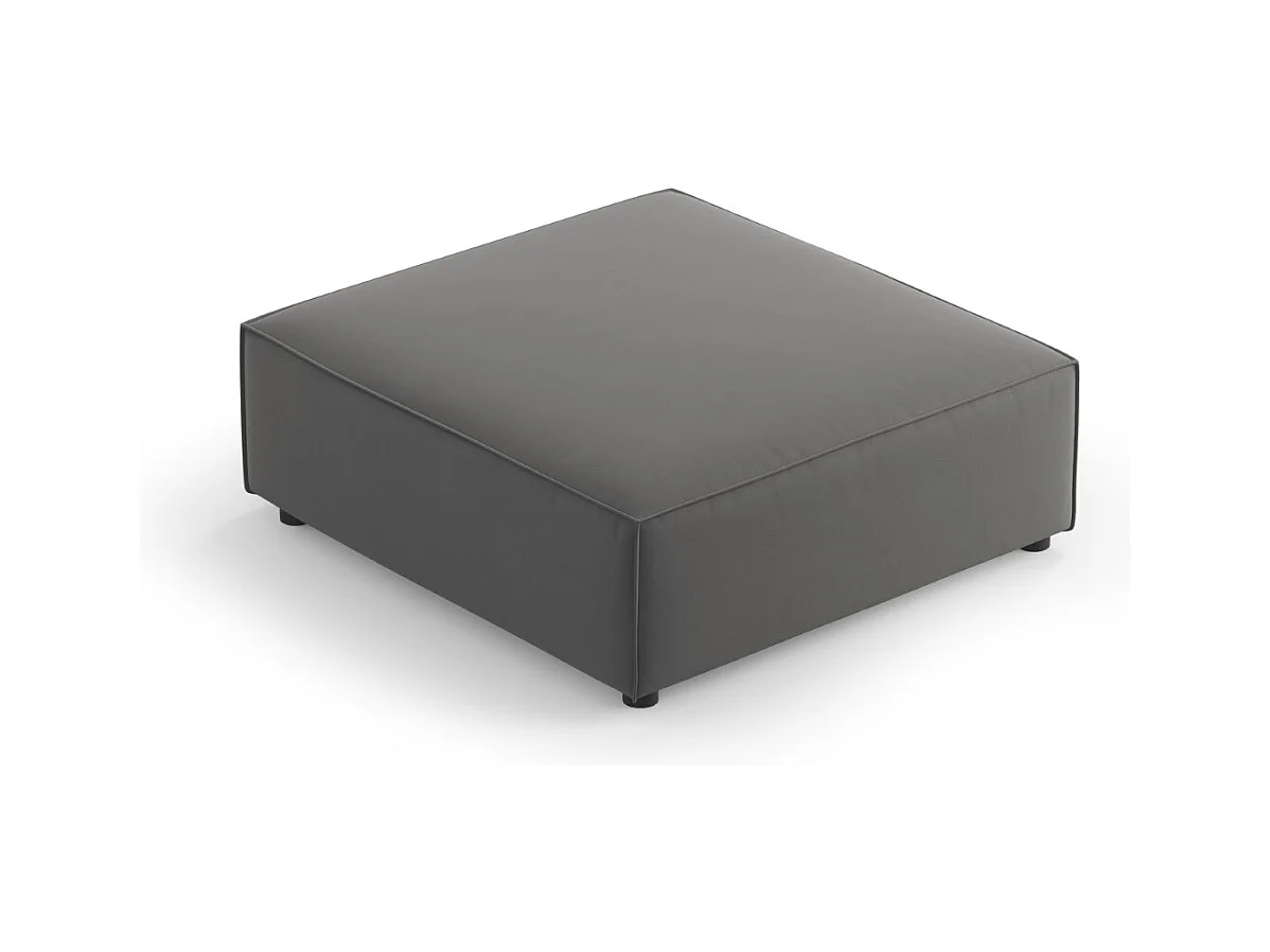 Cosmopolitan Design - Pouf "Arendal" en velours ciment - 102x80x40cm