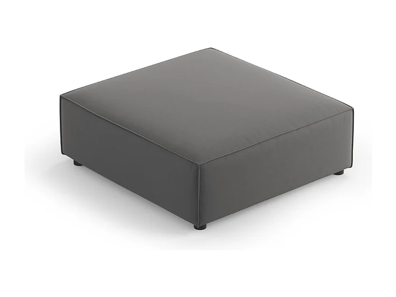 Cosmopolitan Design - Pouf "Arendal" en velours ciment - 102x80x40cm