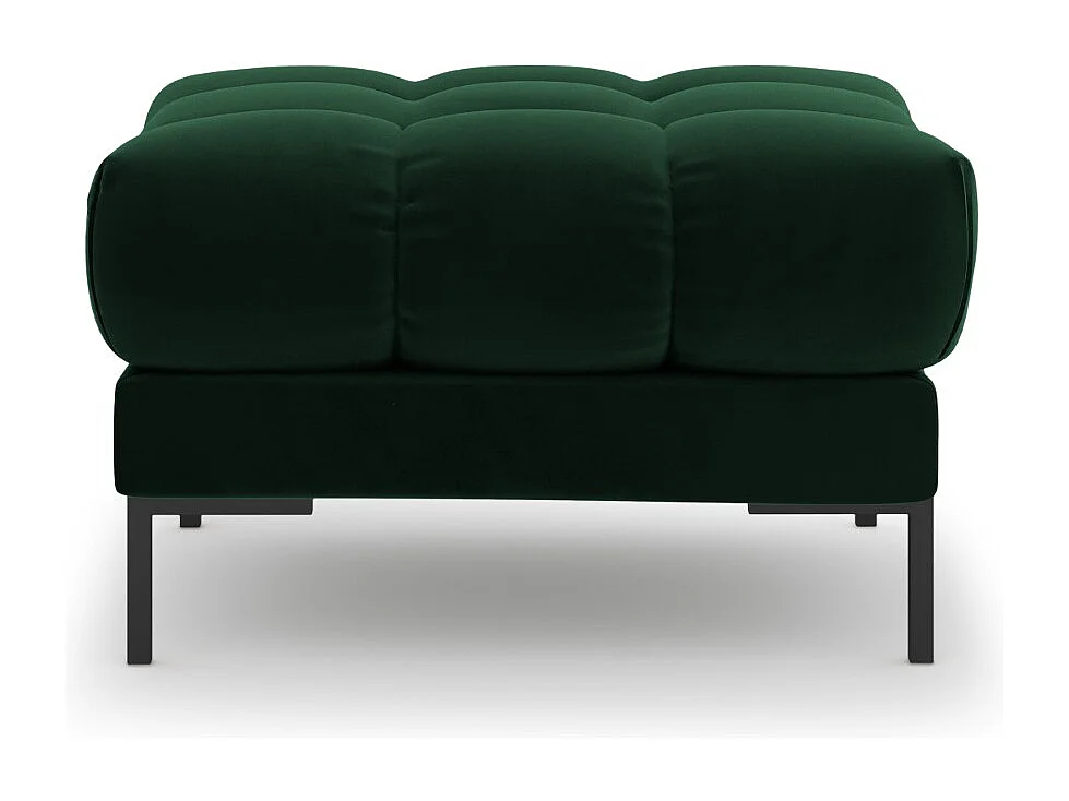 Cosmopolitan Design - Pufe "Bali" em veludo verde garrafa - 60x60x41cm