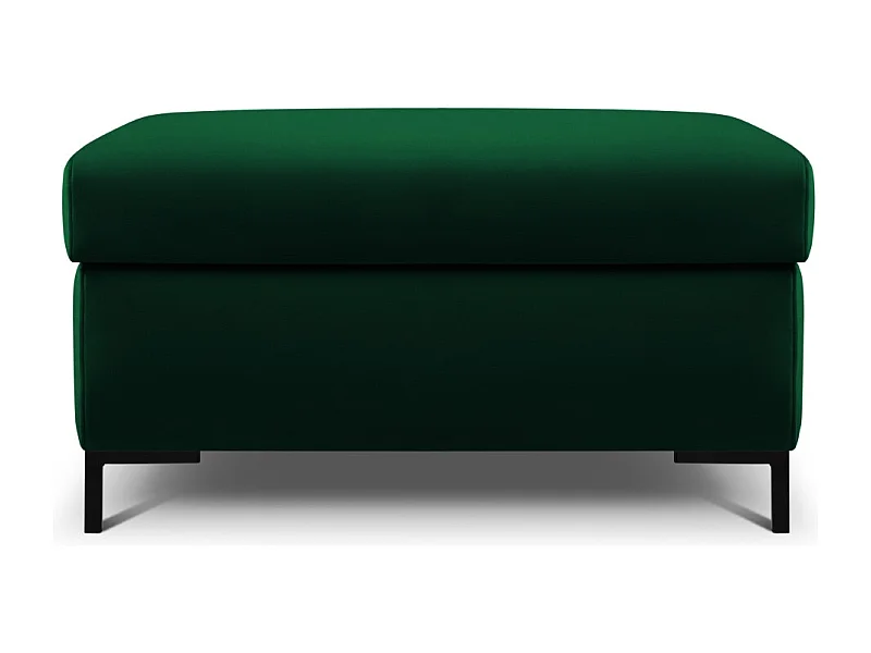 CXL by Christian Lacroix - Puf com armazenamento "Yanis" em veludo verde garrafa - 87x72x46cm