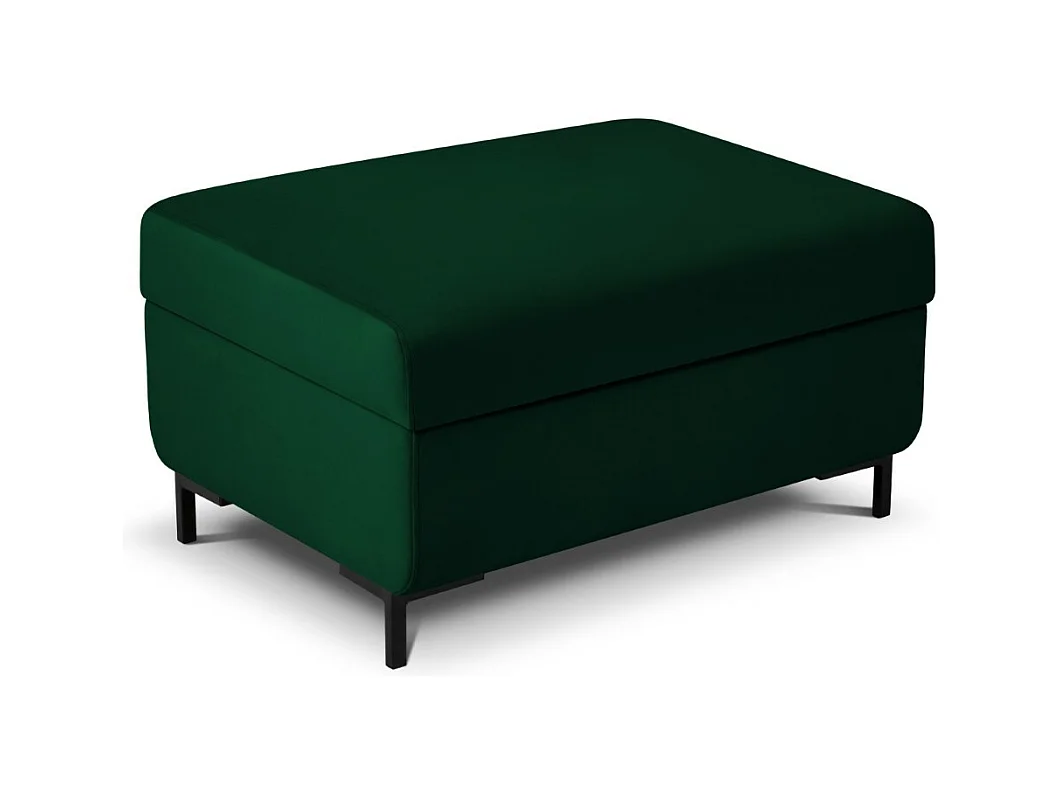 CXL by Christian Lacroix - Pouf avec coffre "Yanis" en velours vert bouteille - 87x72x46cm