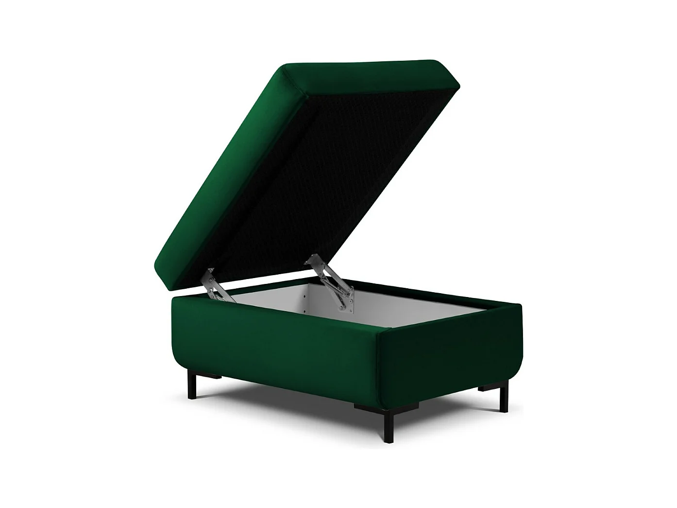 CXL by Christian Lacroix - Pouf avec coffre "Yanis" en velours vert bouteille - 87x72x46cm