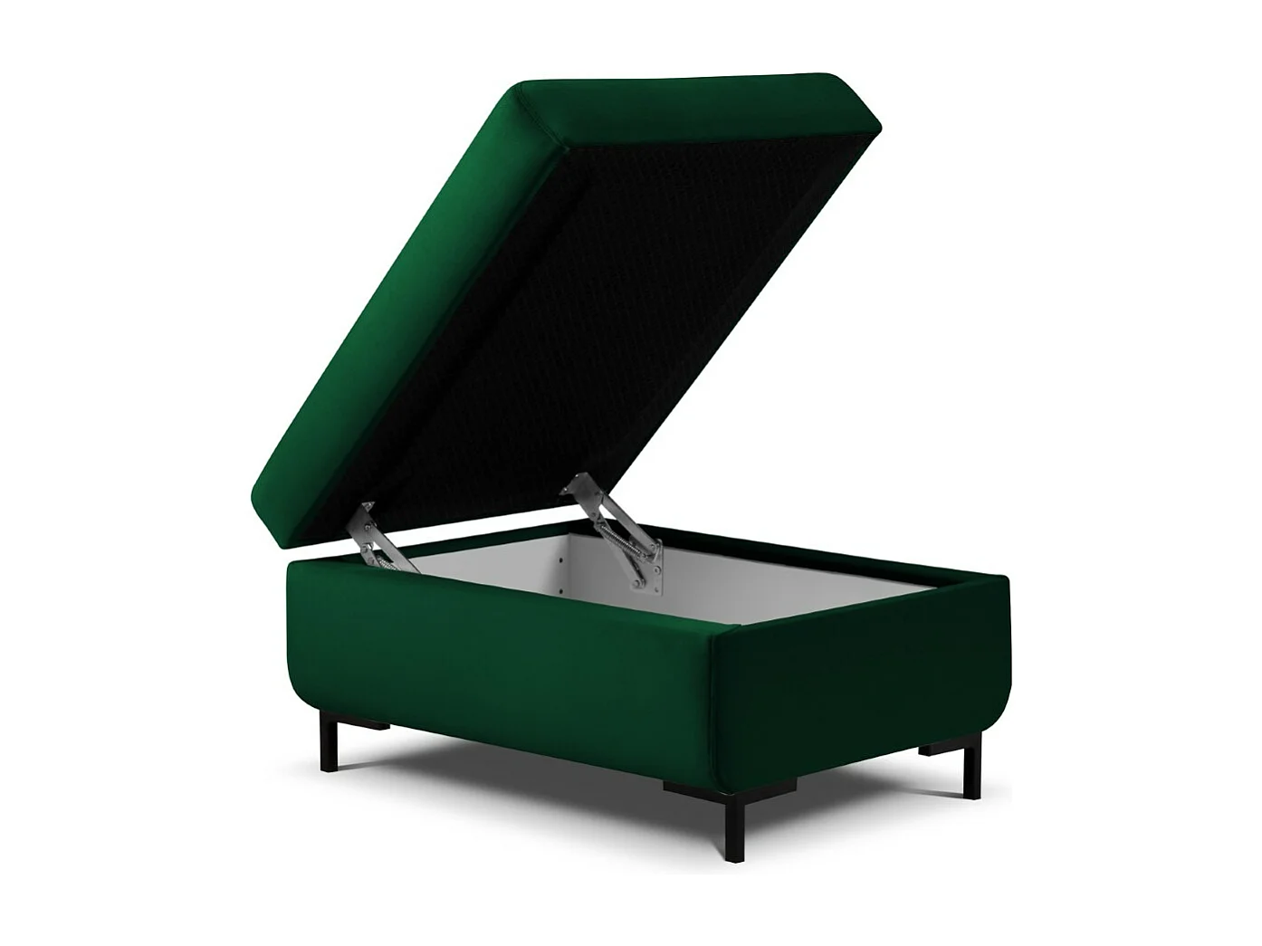 CXL by Christian Lacroix - Puf com armazenamento "Yanis" em veludo verde garrafa - 87x72x46cm