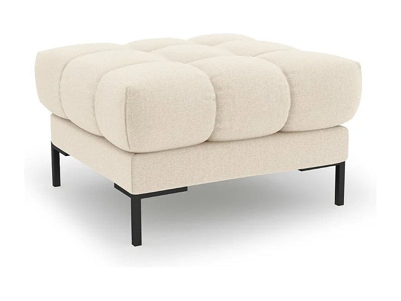 Cosmopolitan Design - Pouf "Bali" aus strukturiertem Stoff leichtes beige - 60x60x41cm