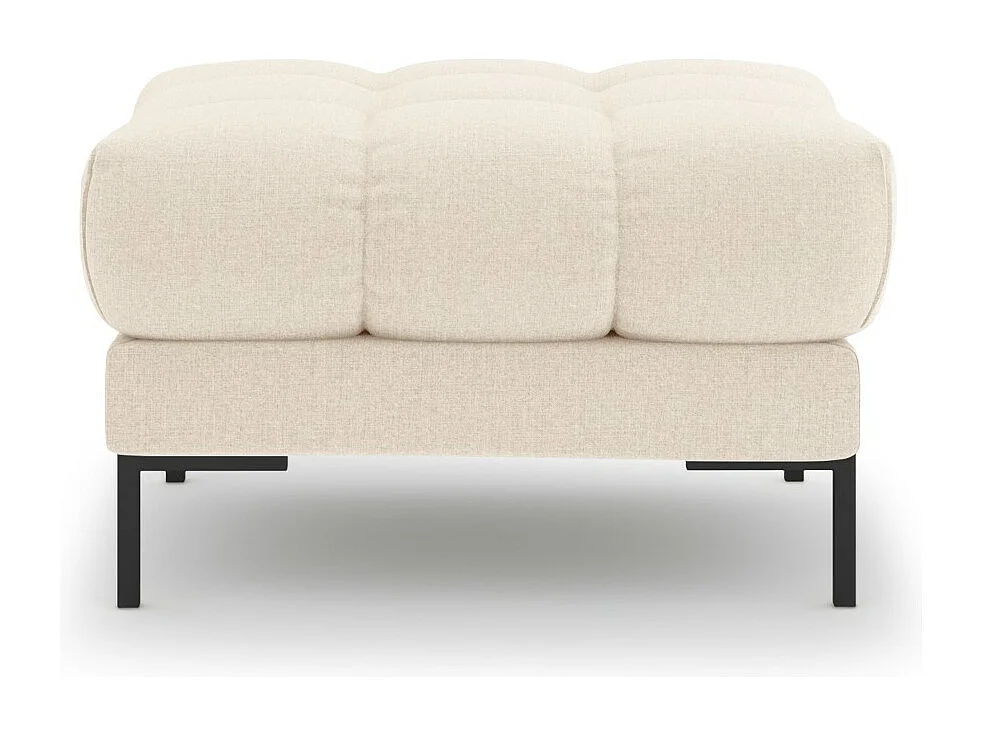 Cosmopolitan Design - Poef "Bali" Structurele stof, Lichtbeige - 60x60x41cm