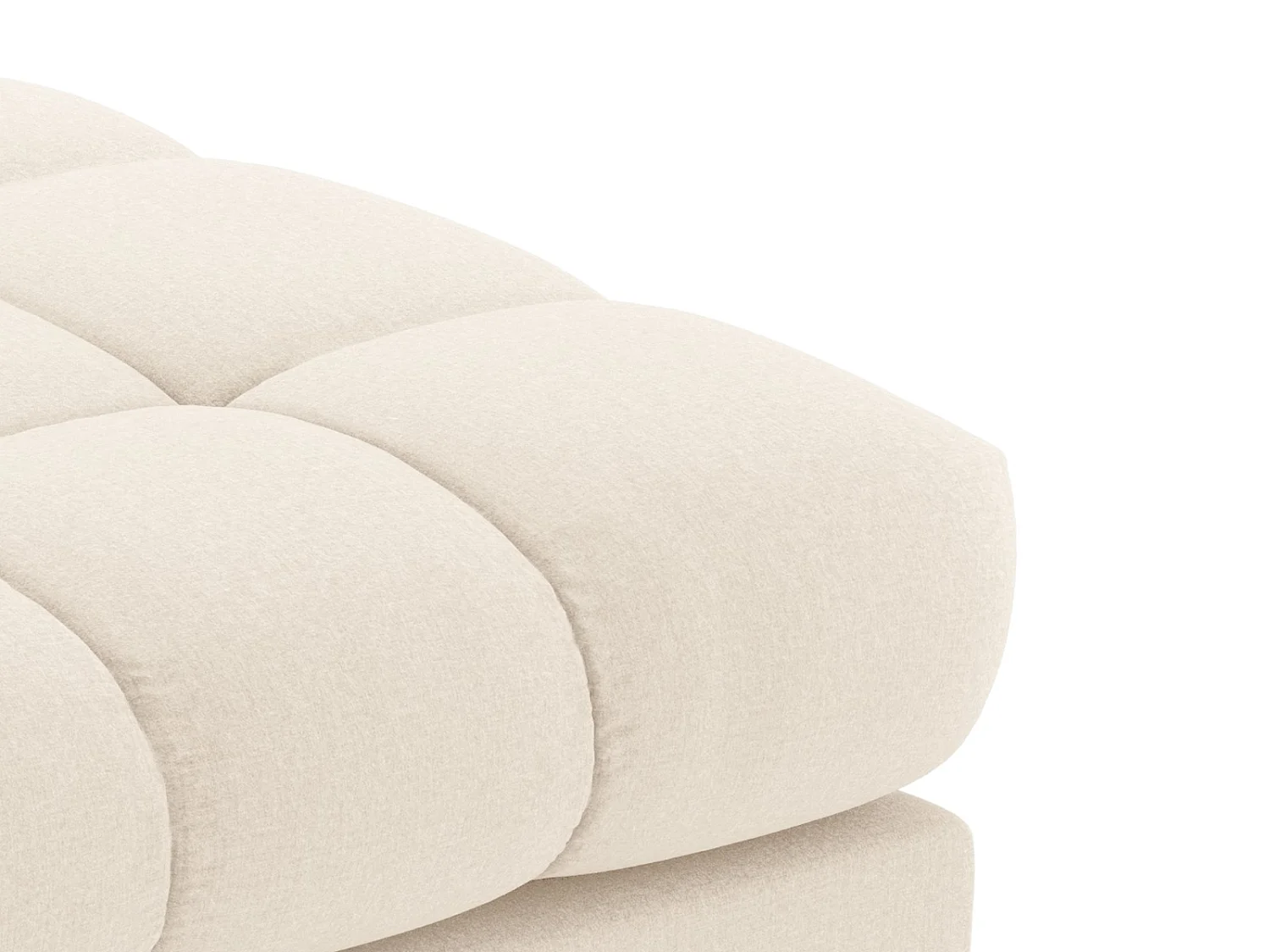 Cosmopolitan Design - Poef "Bali" Structurele stof, Lichtbeige - 60x60x41cm