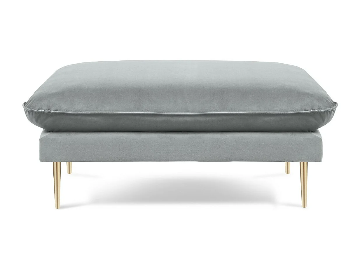 Cosmopolitan Design - Pouf "Vienna" in velluto grigio chiaro - 100x80x43cm