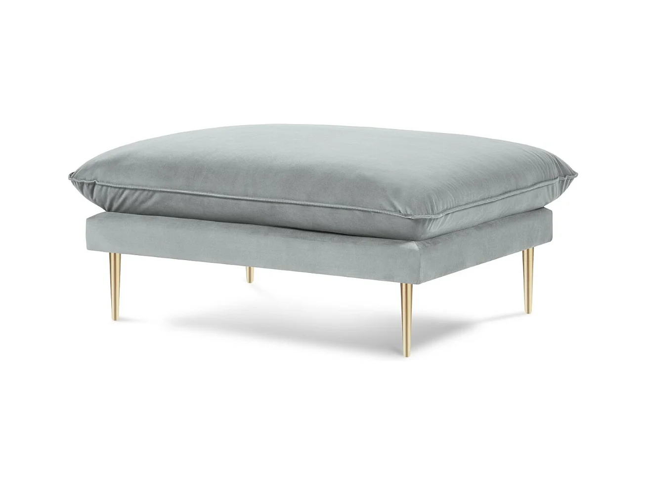 Cosmopolitan Design - Pouf "Vienna" en velours gris clair - 100x80x43cm