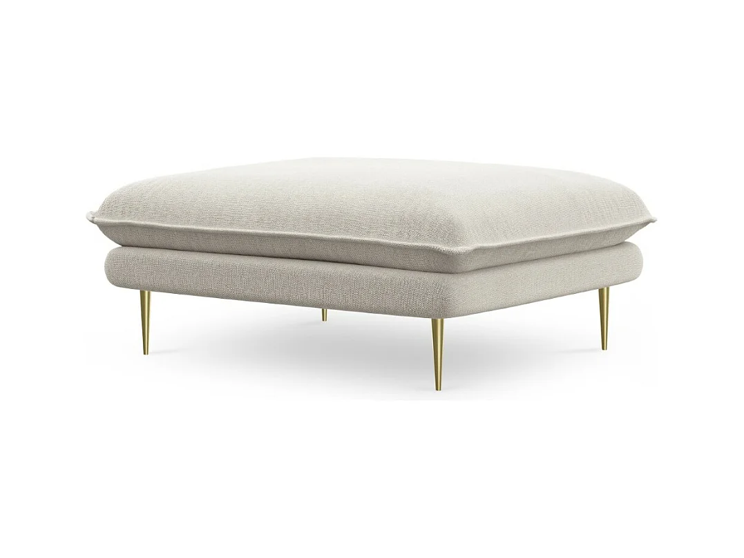 Cosmopolitan Design - Poef "Vienna" Structurele stof, Lichtbeige - 100x80x43cm