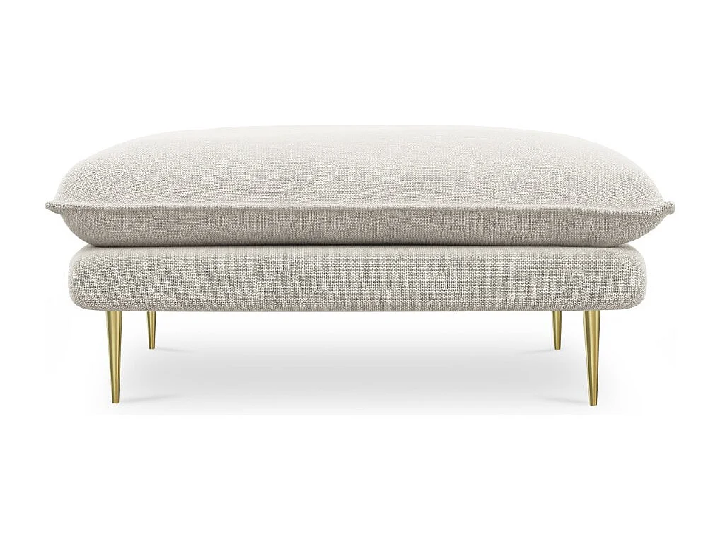 Cosmopolitan Design - Pufe "Vienna" em tecido estrutural bege claro - 100x80x43cm