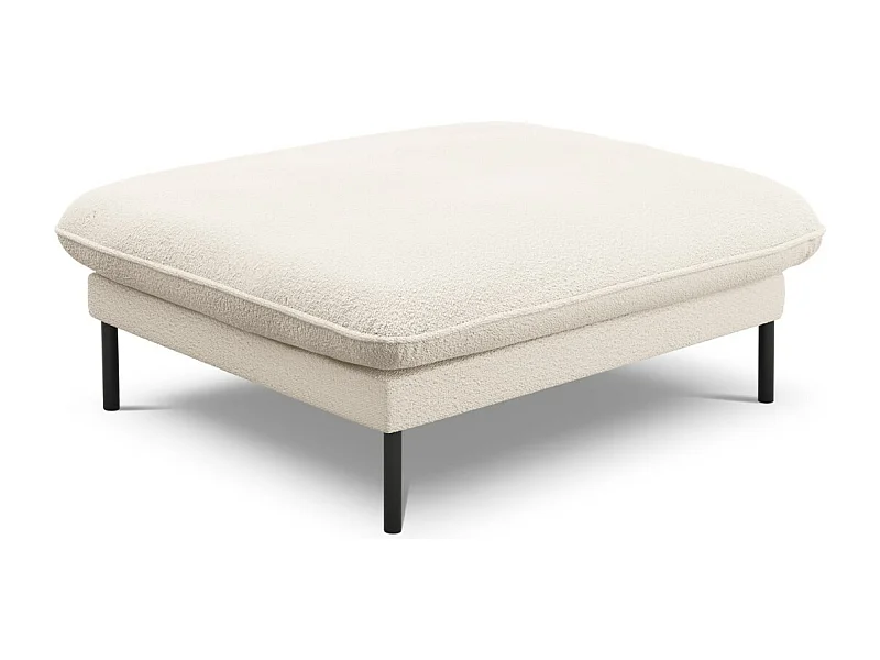 Cosmopolitan Design - Pouf "Vienna" en bouclé beige - 100x80x43cm