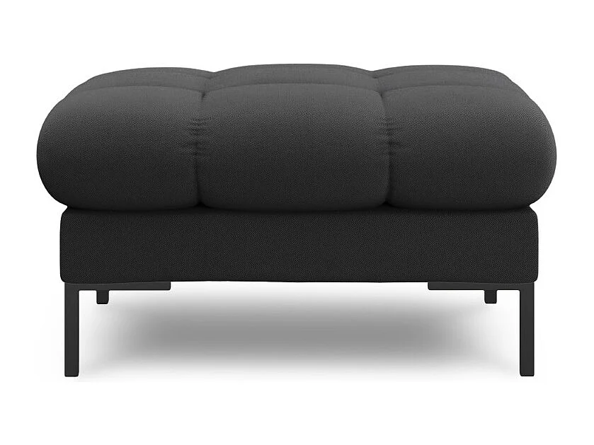 Cosmopolitan Design - Pufe "Bali" em tecido estrutural cinza escuro - 60x60x41cm