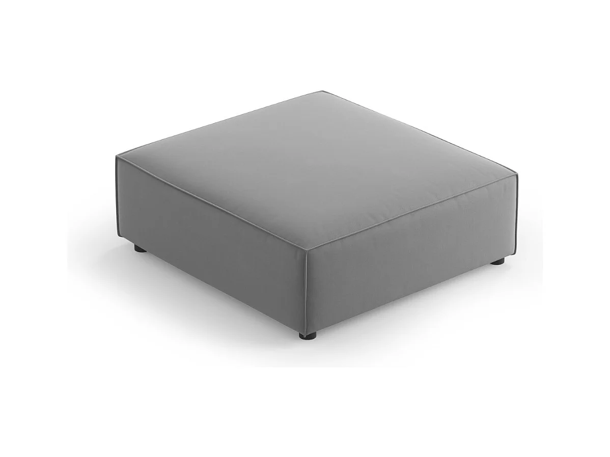 Cosmopolitan Design - Poef "Arendal" Flueel, Lichtgrijs - 102x80x40cm