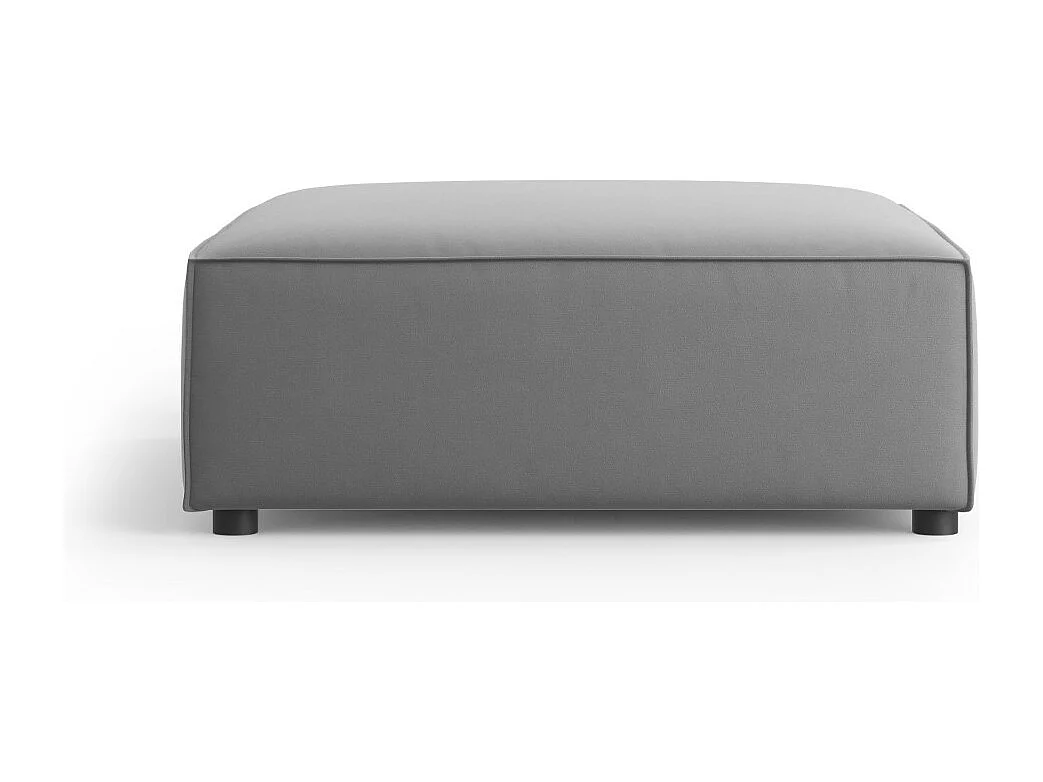 Cosmopolitan Design - Pufe "Arendal" em veludo cinza claro - 102x80x40cm