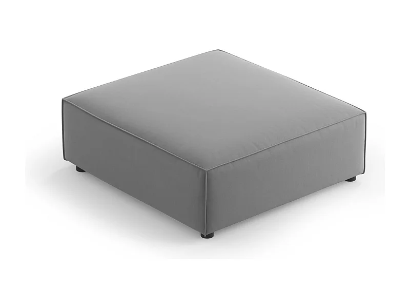 Cosmopolitan Design - Pufe "Arendal" em veludo cinza claro - 102x80x40cm