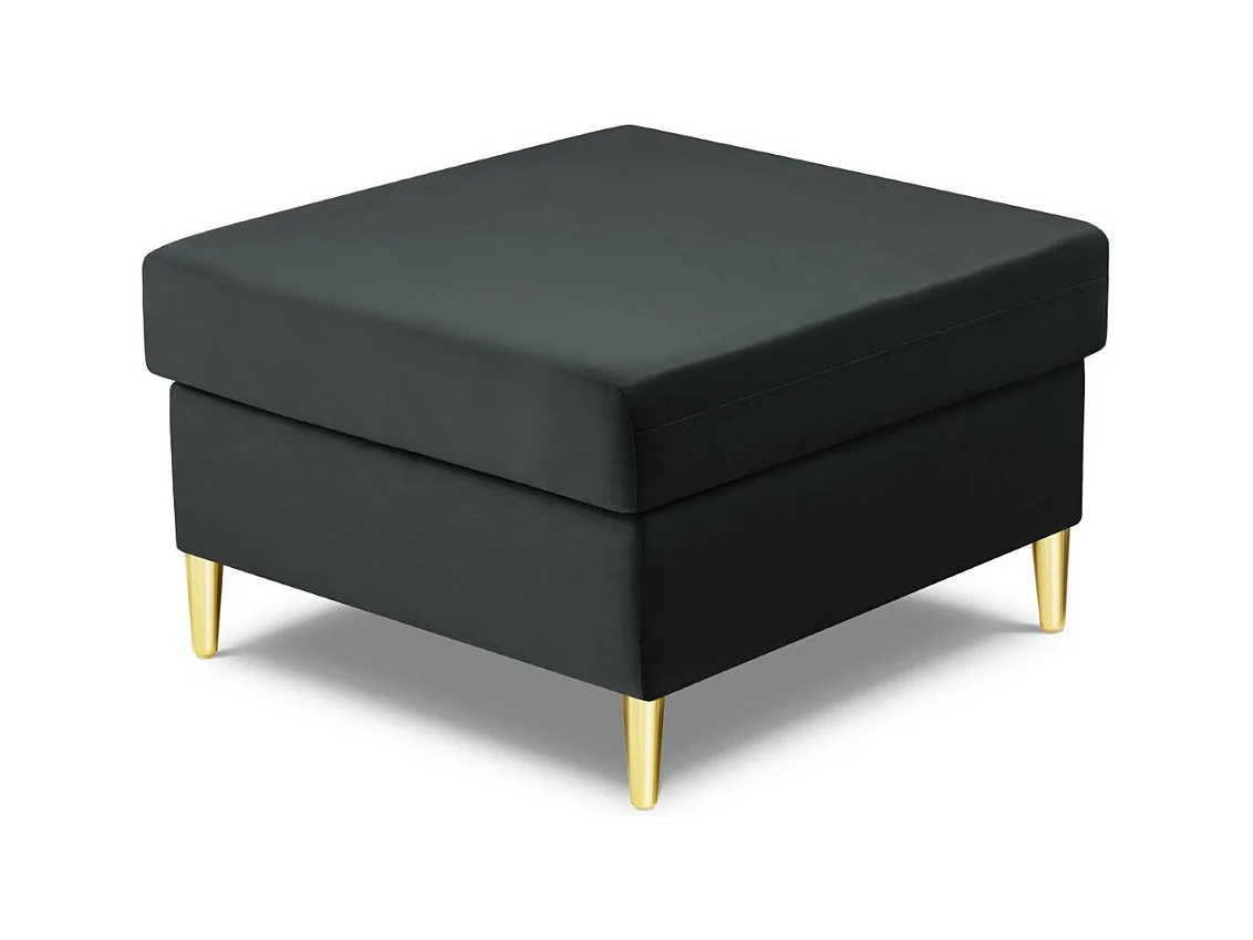 Cosmopolitan Design - Poef "Kyoto" Flueel, Donkergrijs - 70x70x45cm