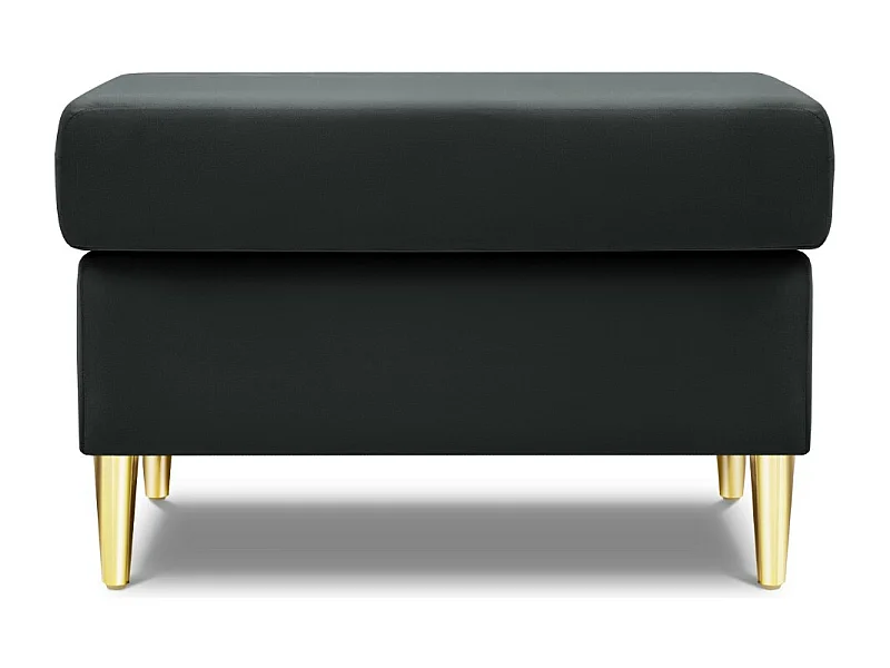 Cosmopolitan Design - Pouf "Kyoto" en velours gris foncé - 70x70x45cm