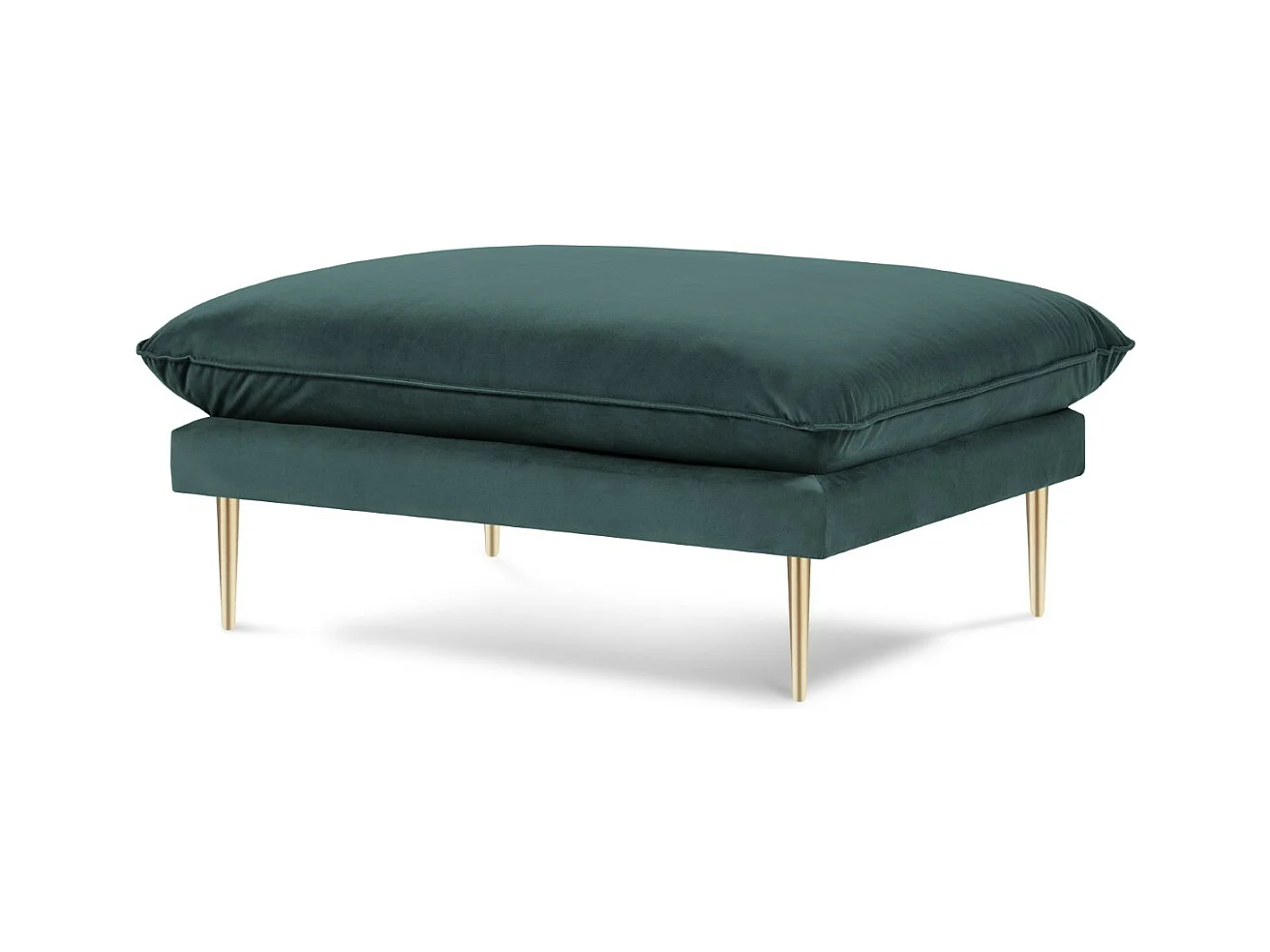Cosmopolitan Design - Pouf "Vienna" en velours pétrole - 100x80x43cm